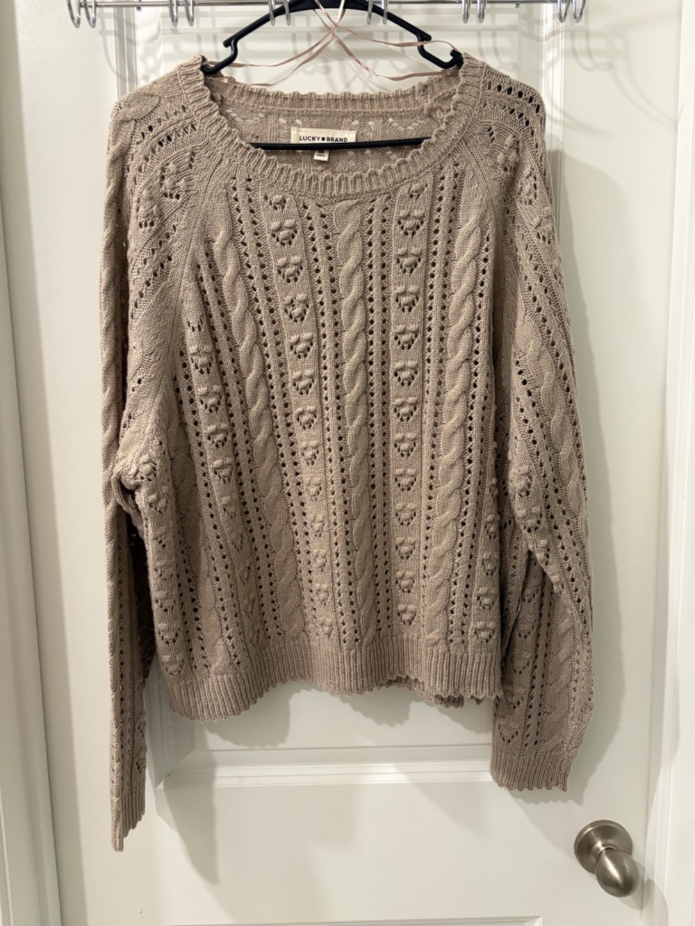 Lucky Brand Plus Size XXL, EUC, 
Women's Pointelle Crewneck Sweater